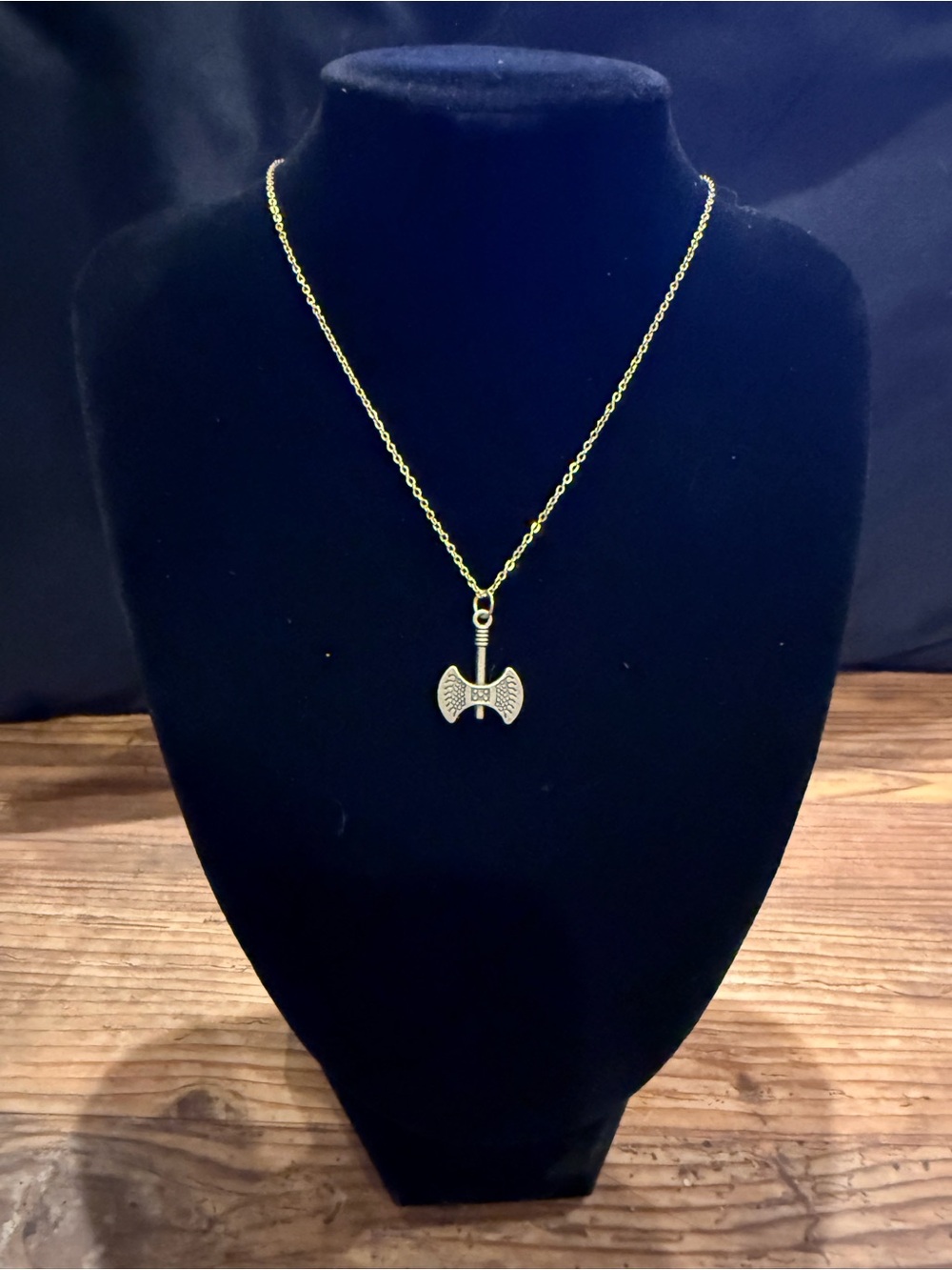 Gold axe necklace